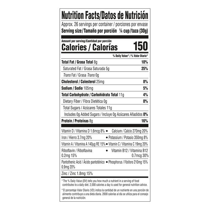 Leche en polvo entera fortificada NIDO 28.2 oz (1.76 lb - 800 g) Inglés-Español
