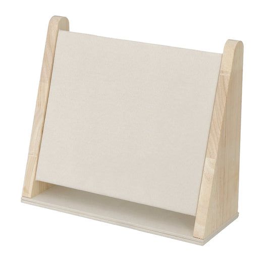 12 1/4" x 10 1/2" Beige Microfiber Wood Necklace Display with 16 Hooks