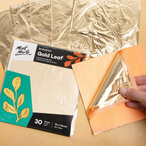 14 x 14cm Imitation Gold Leaf – Pack of 30