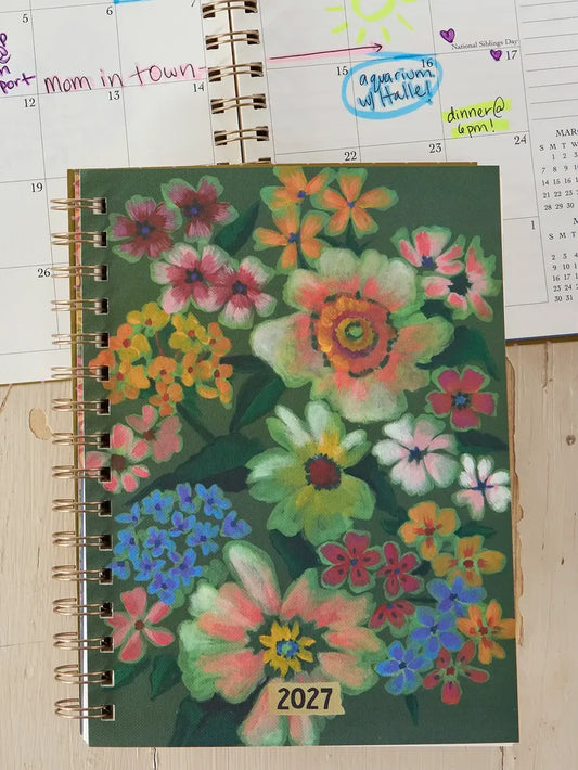 2027 12 Month Planner - Green Floral-view 1