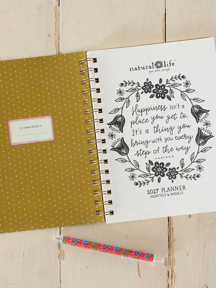 2027 12 Month Planner - Green Floral-view 2