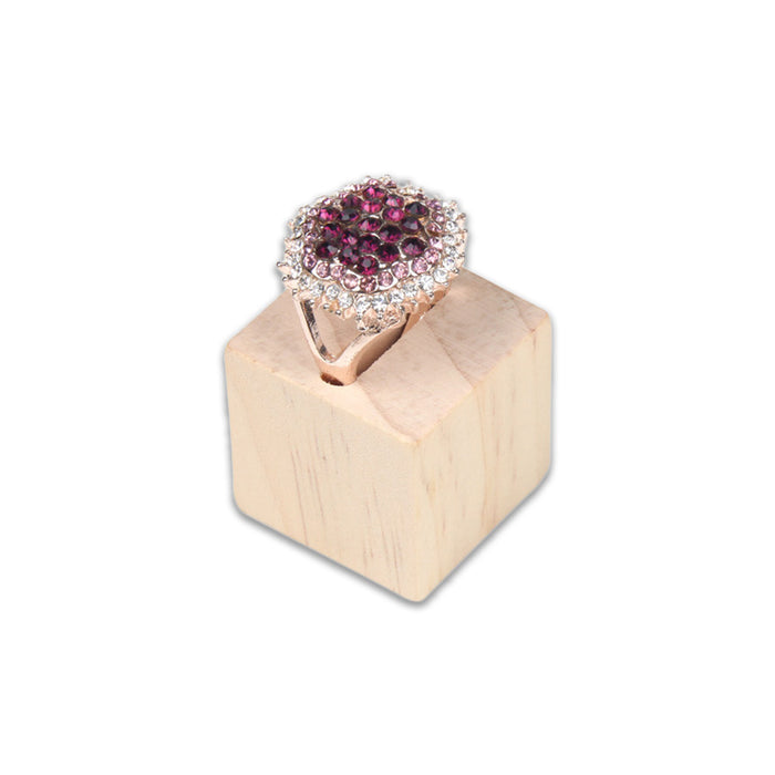 3 Piece Tiered Natural Wood Jewelry Display Ring Stands
