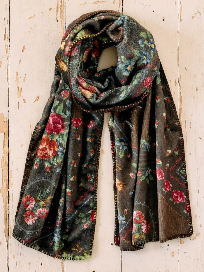 Cozy Blanket Scarf - Crafted Bouquets Chocolate-view 1