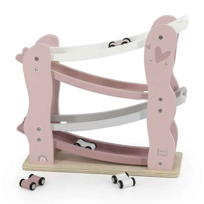Label Label® Lesena dirkalna steza Car Slider Pink Label Label