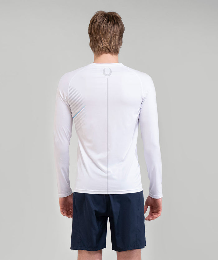 Men's 776BC Base Layer LS - White/Twizel Blue