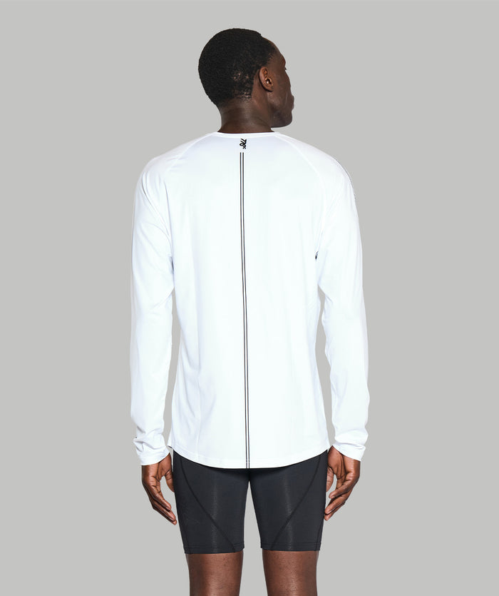 Men's Motion LS Training Base Layer - White/Black