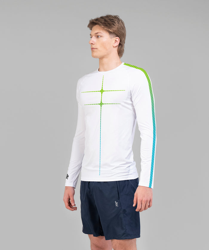 Men's Motion Pro Base Layer LS - White/Multi