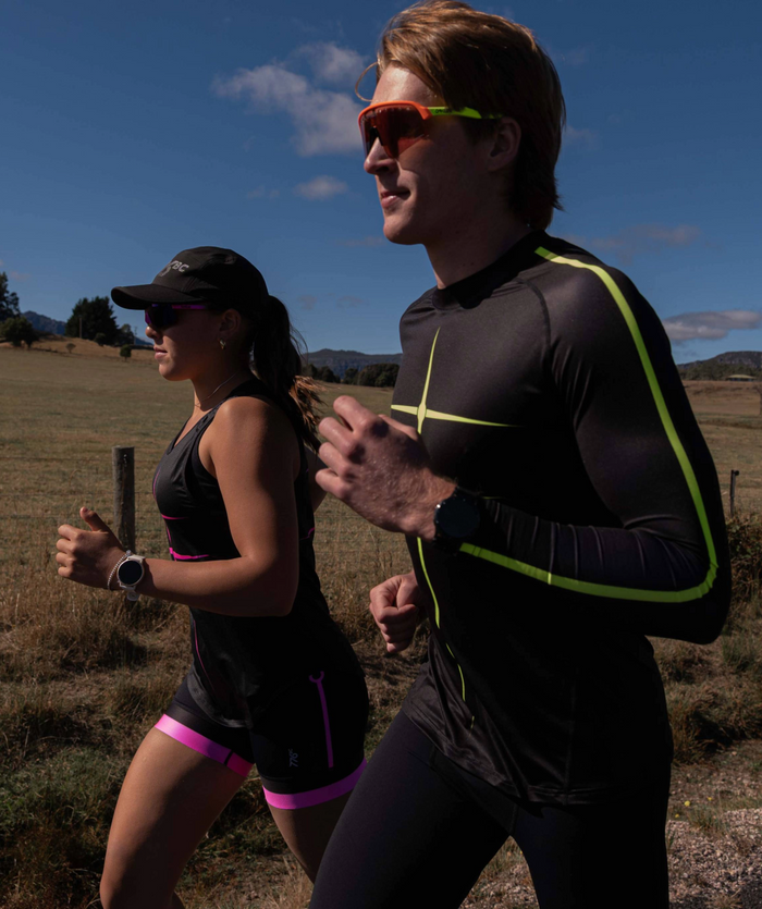 Men's Motion Pro LS Base Layer - Black/Neon Yellow