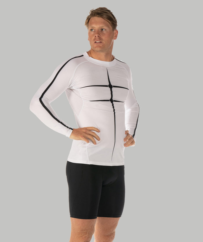 Men's Motion Pro LS Base Layer - White/Black