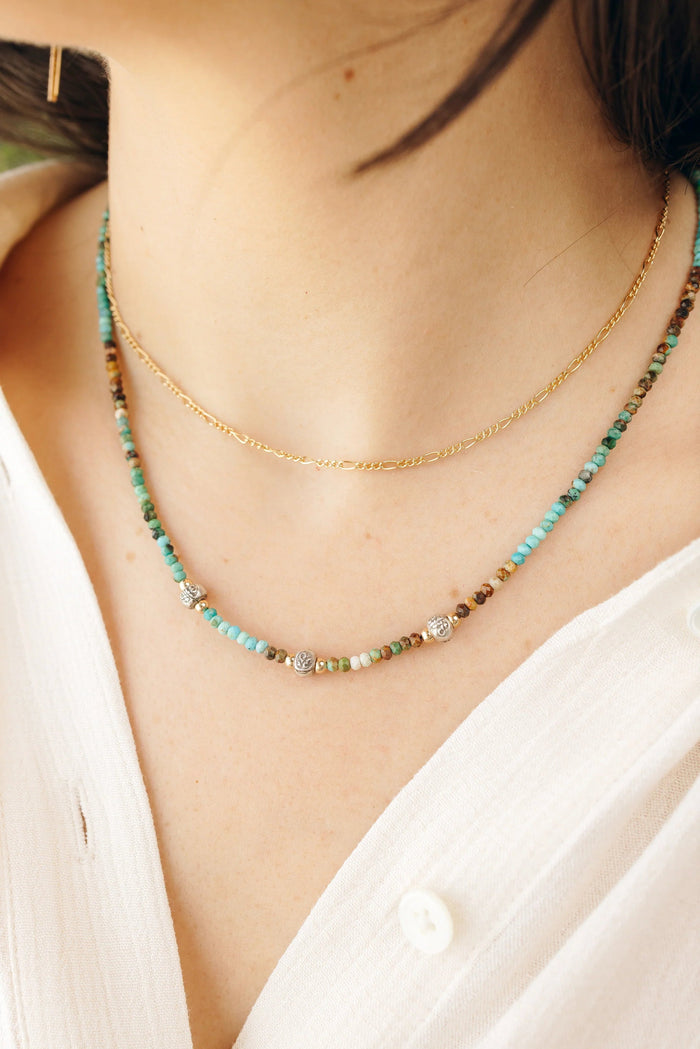 Mixed Turquoise Om Trio Necklace | Mickey Lynn