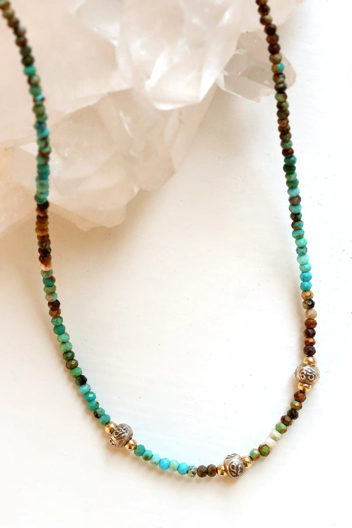 Mixed Turquoise Om Trio Necklace | Mickey Lynn
