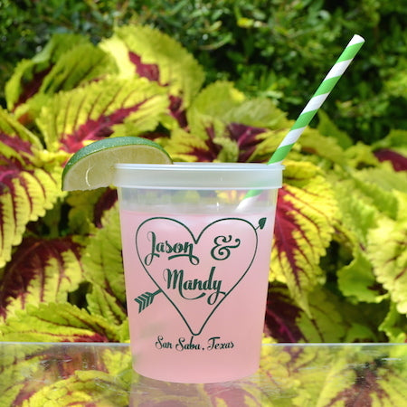 Personalized Heart Arrow Stadium Party Cups