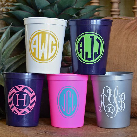 Personalized Heart Arrow Stadium Party Cups