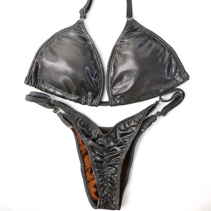 QS CL: Hologram Silver Posing Practice Suit. Medium/Pro, Modest Rise.  Angel Competition BikinisThe best NPC Competition Suits for the Bikini Division, Fit Model Division Suits, and bodybuilding suits.
