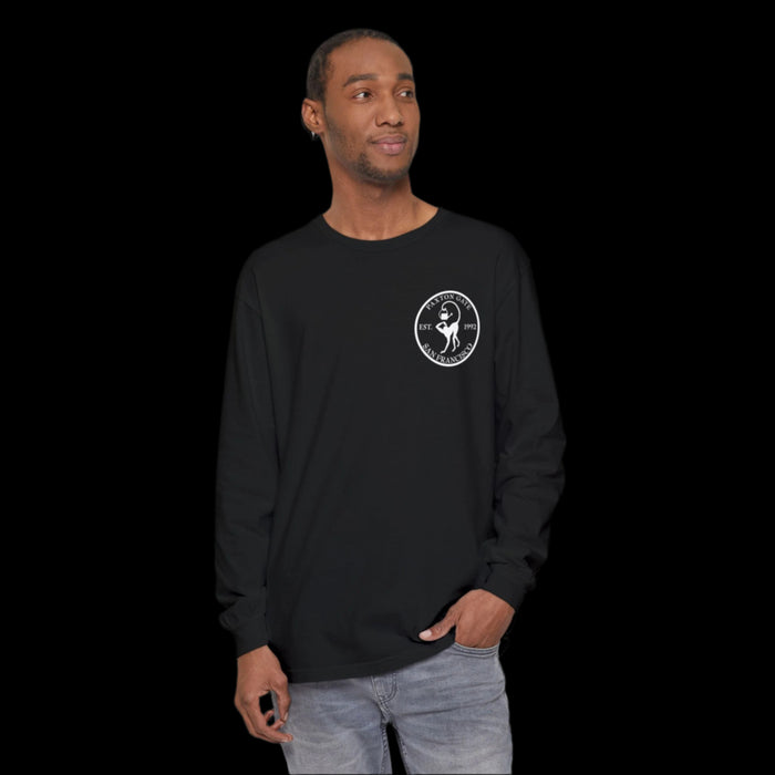 Unisex Paxton Gate Skeletal Monkey Long Sleeve Tee by Zoe Keller-Apparel-Printify-PaxtonGate